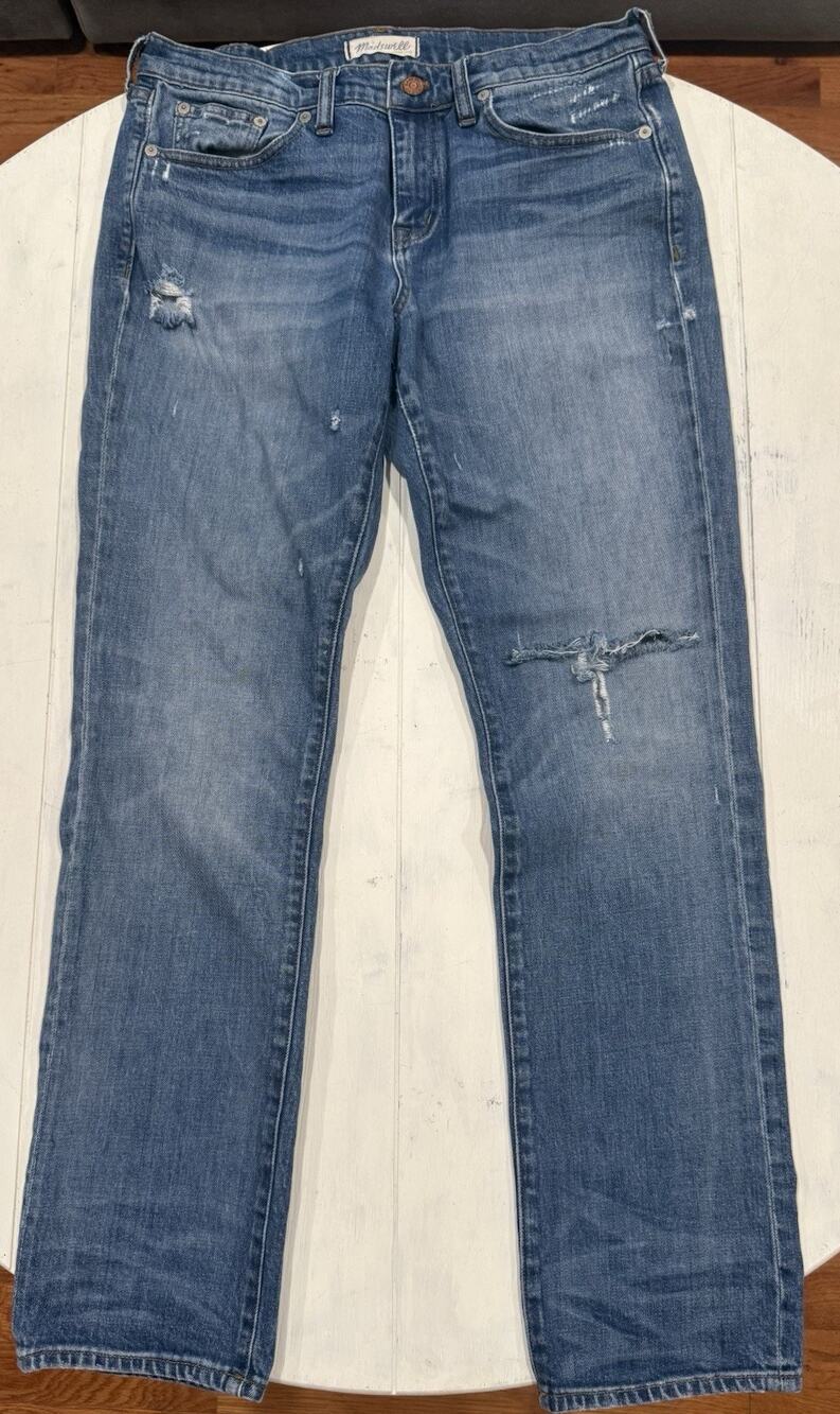 Madewell Womens Jeans Blue Size 29 The High Rise Slim Boy Jean Distressed